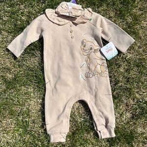 Disney The Lion King Baby Girls Long Sleeve Romper & Headband